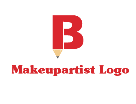 pencil incorporated with letter B logo