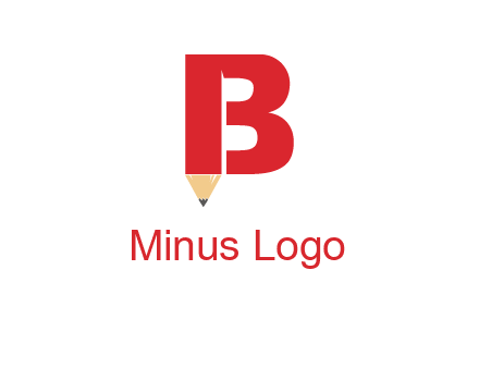 pencil incorporated with letter B logo