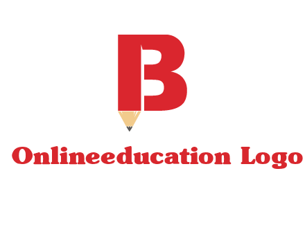pencil incorporated with letter B logo