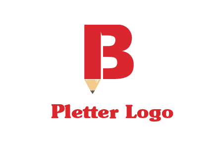 pencil incorporated with letter B logo