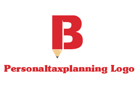 pencil incorporated with letter B logo