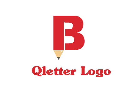 pencil incorporated with letter B logo