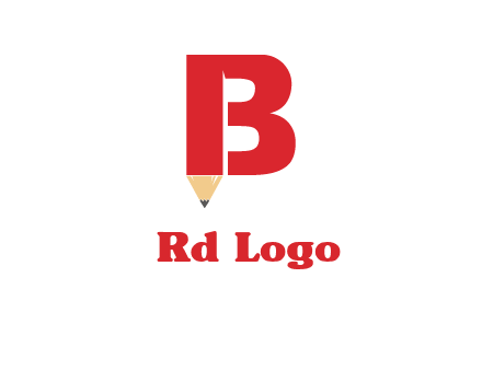 pencil incorporated with letter B logo
