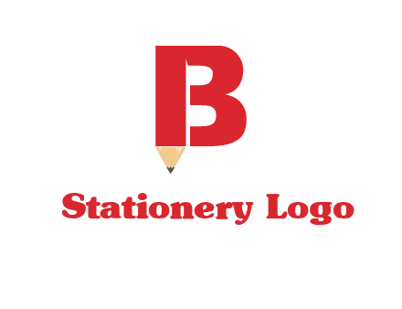pencil incorporated with letter B logo