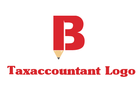 pencil incorporated with letter B logo