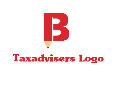 pencil incorporated with letter B logo