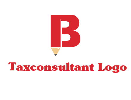 pencil incorporated with letter B logo