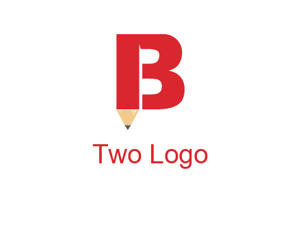pencil incorporated with letter B logo
