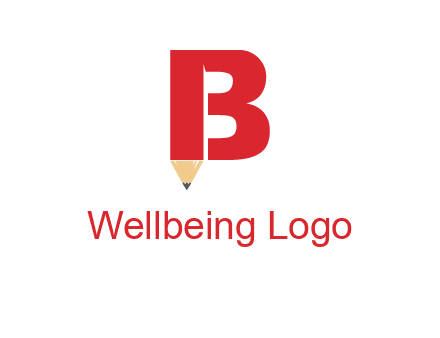 pencil incorporated with letter B logo