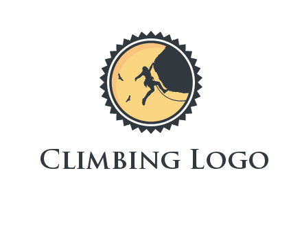 rock climber hanging from mountain ledge