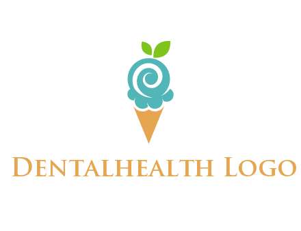Ice cream with leaves icon