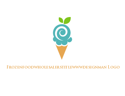 Ice cream with leaves icon