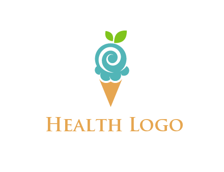 Ice cream with leaves icon