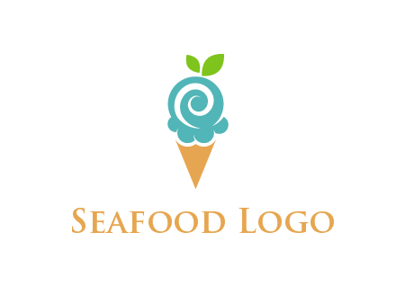 Ice cream with leaves icon