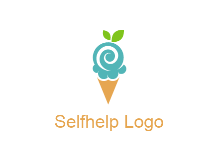 Ice cream with leaves icon