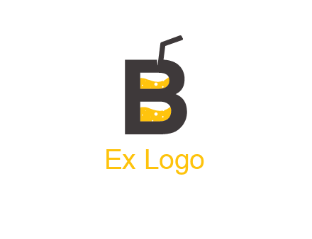 juice with straw inside letter B logo