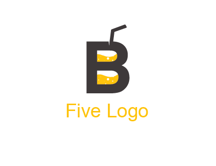 juice with straw inside letter B logo