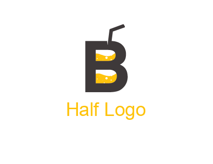 juice with straw inside letter B logo