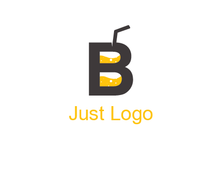 juice with straw inside letter B logo