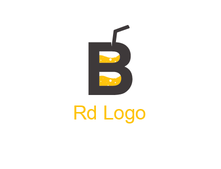 juice with straw inside letter B logo