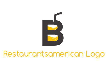 juice with straw inside letter B logo