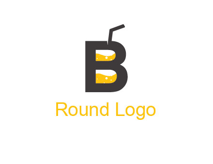 juice with straw inside letter B logo