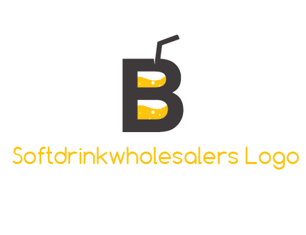 juice with straw inside letter B logo