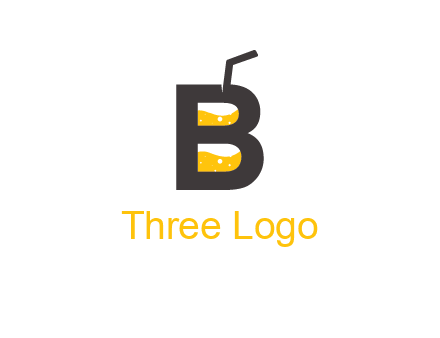 juice with straw inside letter B logo