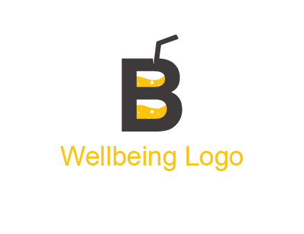 juice with straw inside letter B logo