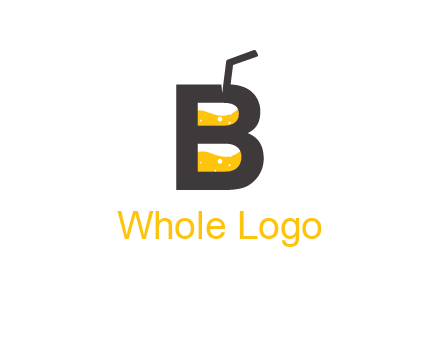 juice with straw inside letter B logo