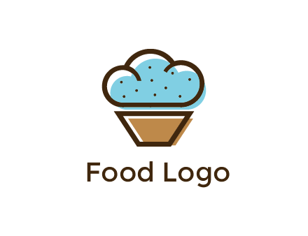 cupcake icon with cloud shaped frosting