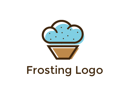 cupcake icon with cloud shaped frosting