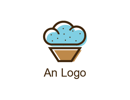 cupcake icon with cloud shaped frosting