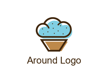 cupcake icon with cloud shaped frosting