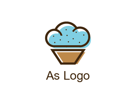 cupcake icon with cloud shaped frosting