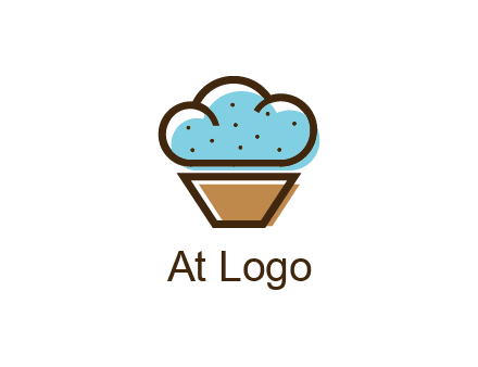 cupcake icon with cloud shaped frosting