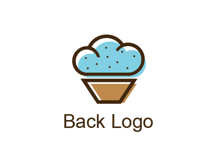 cupcake icon with cloud shaped frosting