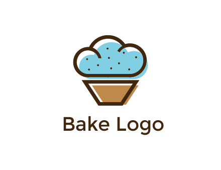 cupcake icon with cloud shaped frosting