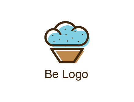 cupcake icon with cloud shaped frosting
