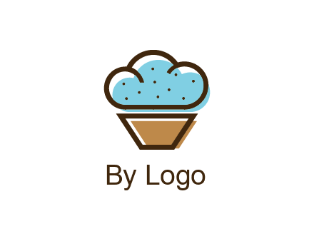 cupcake icon with cloud shaped frosting