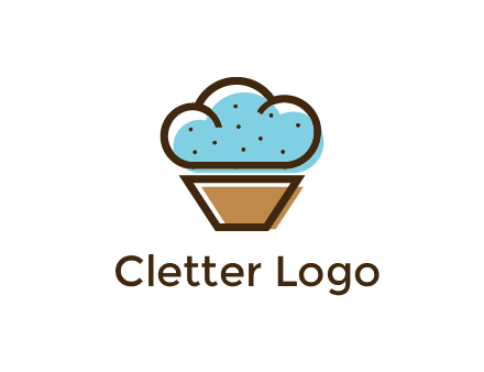 cupcake icon with cloud shaped frosting