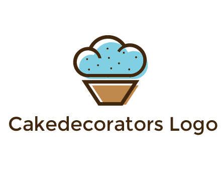 cupcake icon with cloud shaped frosting