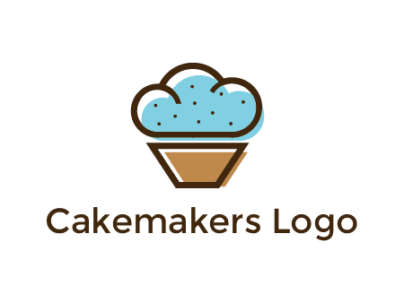 cupcake icon with cloud shaped frosting