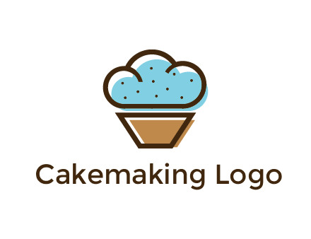 cupcake icon with cloud shaped frosting