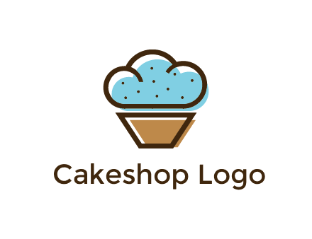 cupcake icon with cloud shaped frosting