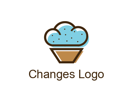cupcake icon with cloud shaped frosting