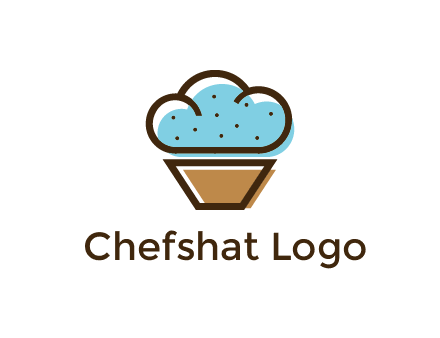 cupcake icon with cloud shaped frosting