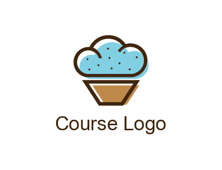 cupcake icon with cloud shaped frosting