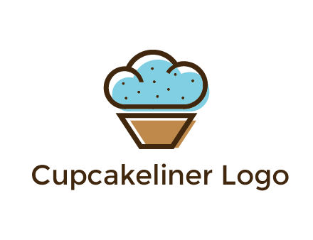 cupcake icon with cloud shaped frosting