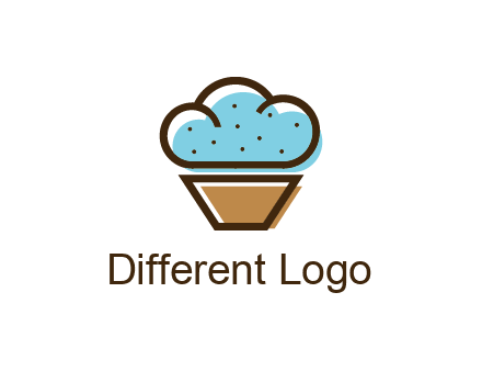 cupcake icon with cloud shaped frosting